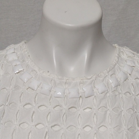 Maeve Anthropologie Monika Beaded Eyelet Embroidered Vacation Boho Tank Top XS - Picture 4 of 10